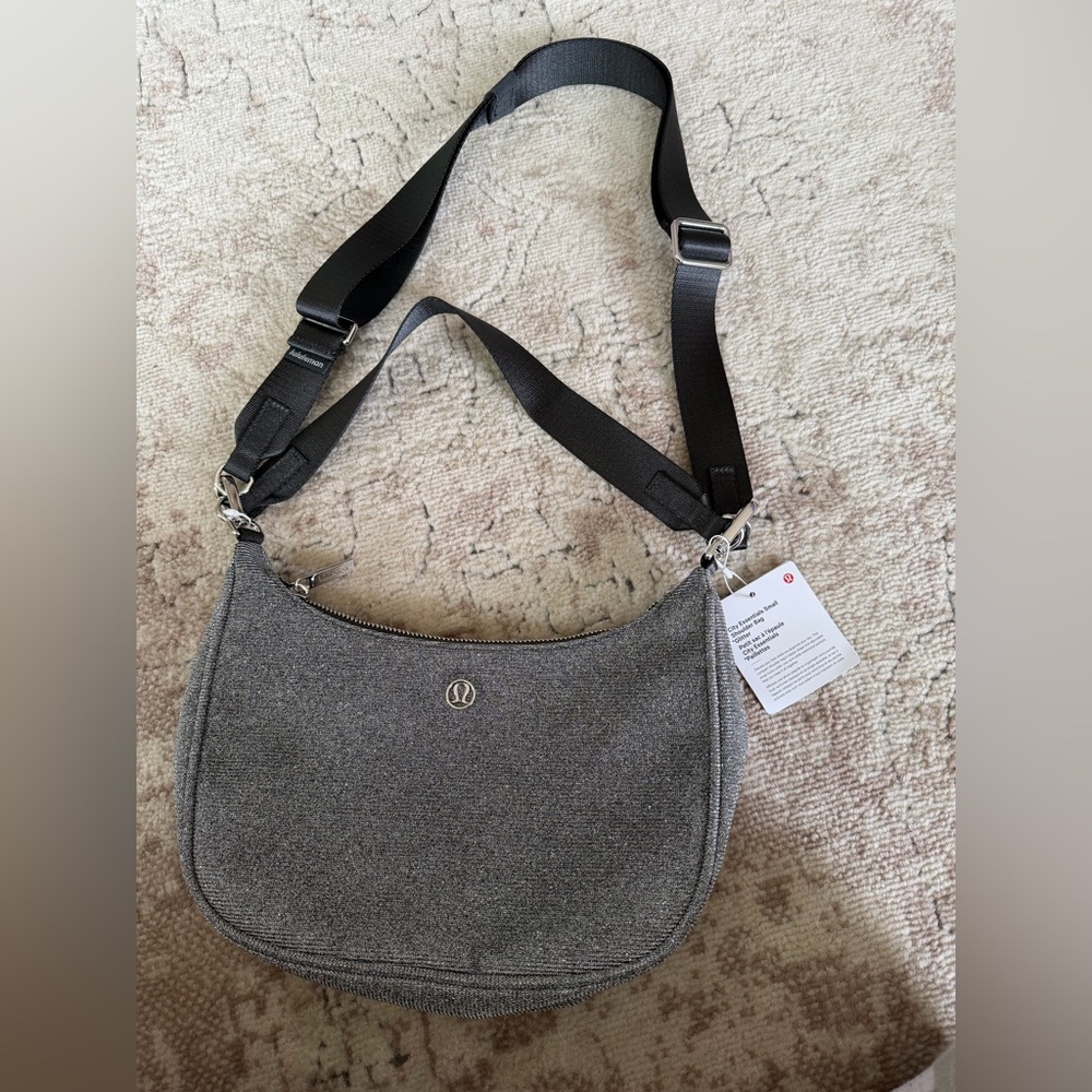 Limited Holiday Edition! lululemon athletica Gray Glitter Crescent bag!